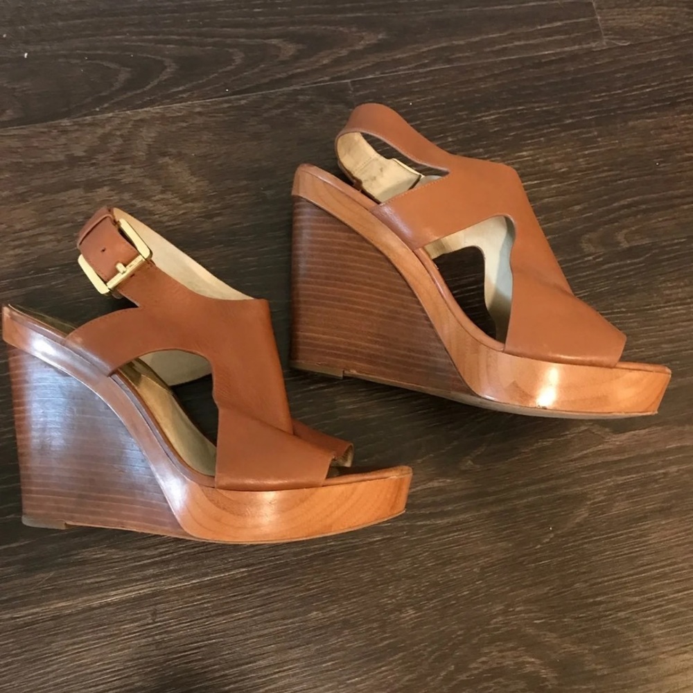 Michael Kors Leather Wedges 10